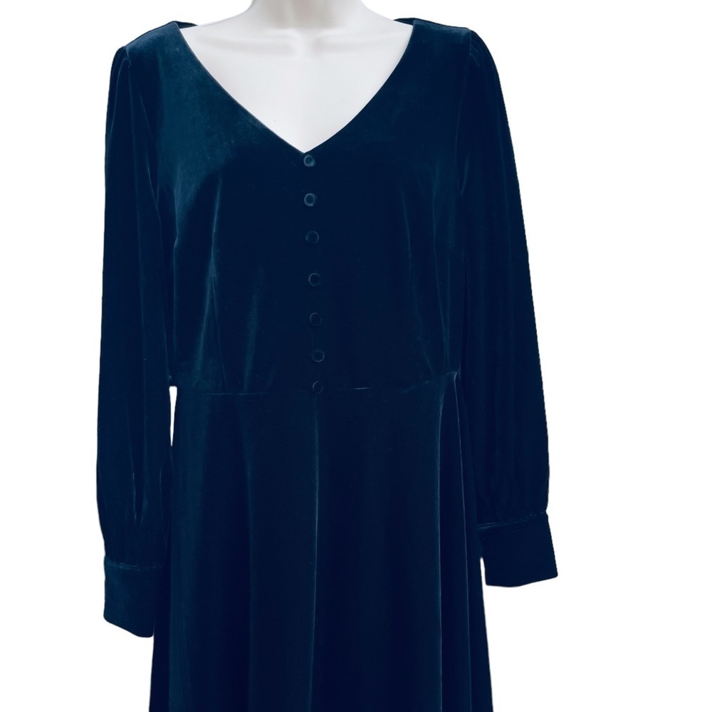 NWT Talbots Black Velvet Midi Dress 4 | Romantic 90s Holiday Evening Dress 8888 - Picture 7 of 10